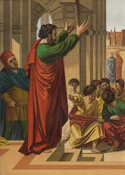 Paulus predigt in Athen